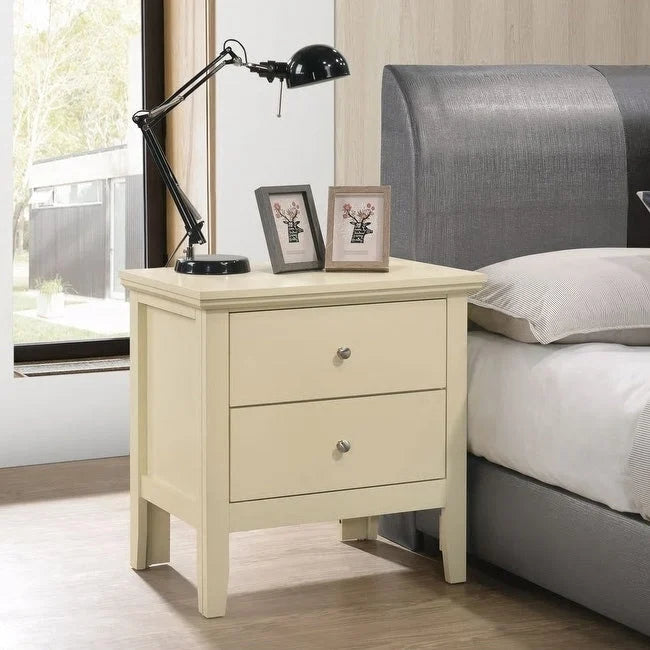 Table de chevet Primo Transitional en bois à 2 tiroirs