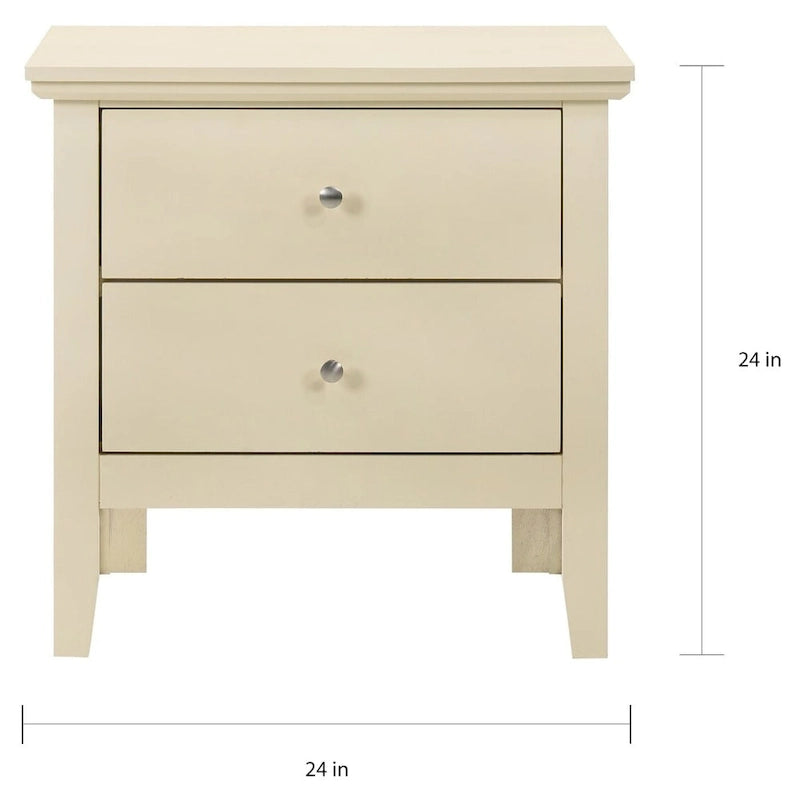Table de chevet Primo Transitional en bois à 2 tiroirs