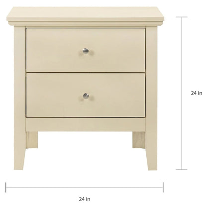 Table de chevet Primo Transitional en bois à 2 tiroirs