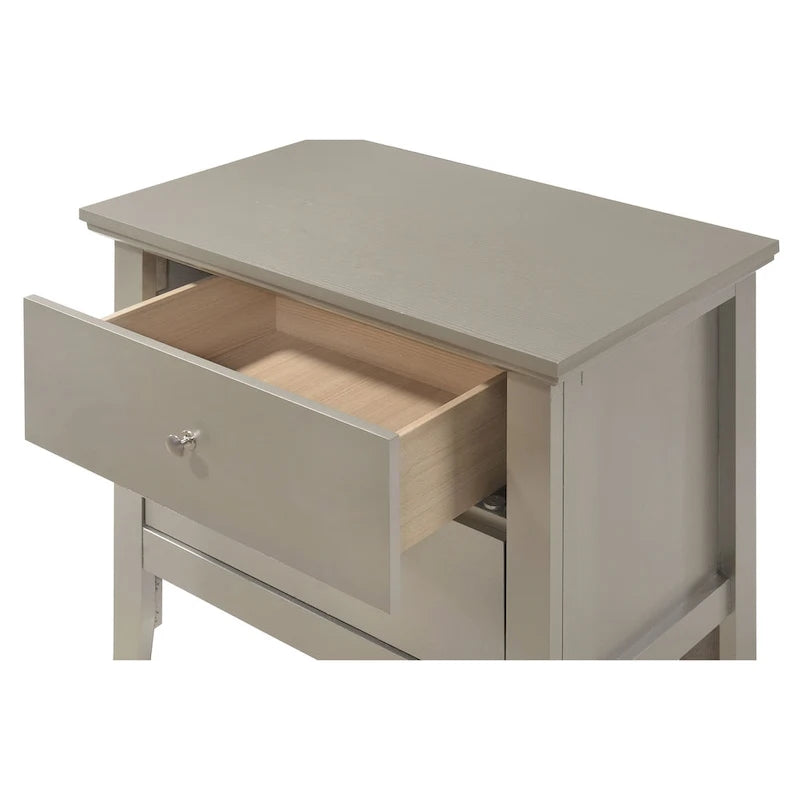 Table de chevet Primo Transitional en bois à 2 tiroirs
