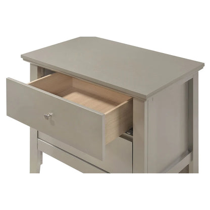 Table de chevet Primo Transitional en bois à 2 tiroirs