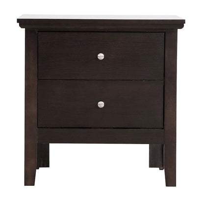 Table de chevet Primo Transitional en bois à 2 tiroirs