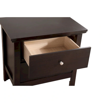 Table de chevet Primo Transitional en bois à 2 tiroirs
