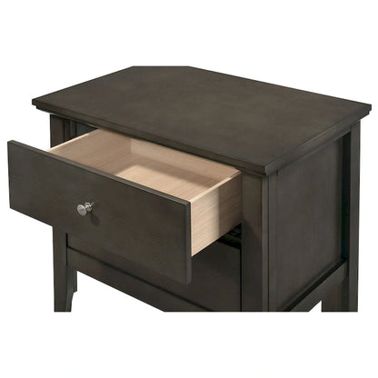 Table de chevet Primo Transitional en bois à 2 tiroirs