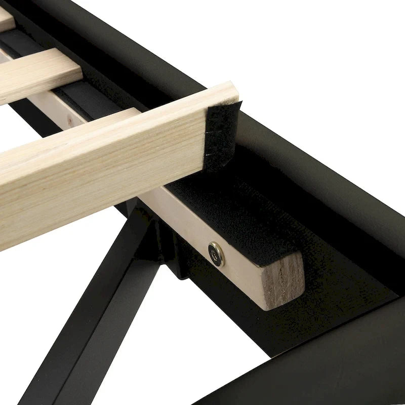 Cadre de lit flottant avec lumières LED et port USB pour le chargement