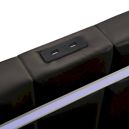 Cadre de lit flottant avec lumières LED et port USB pour le chargement