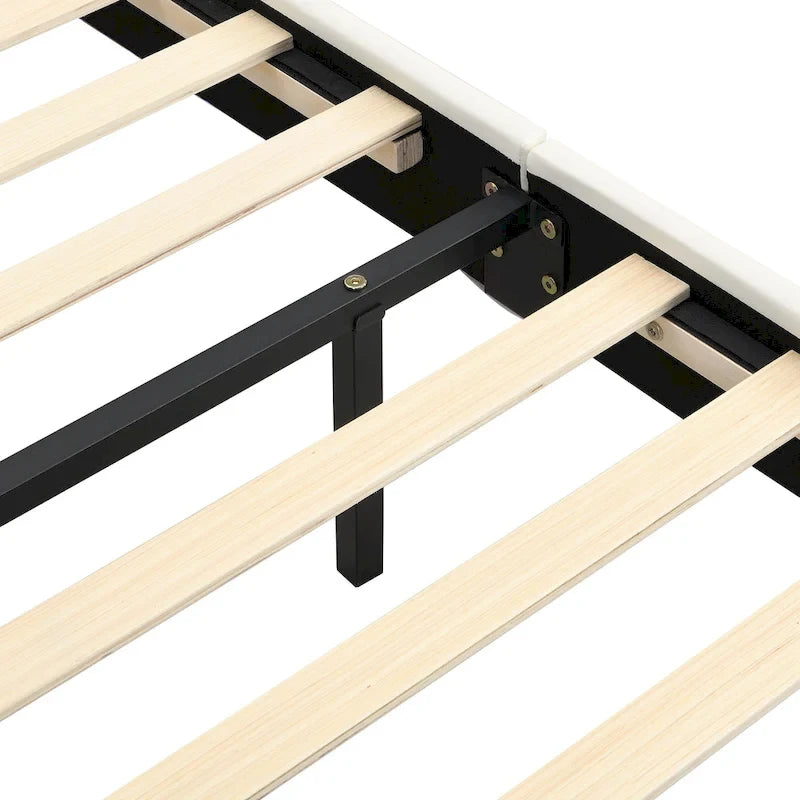 Cadre de lit flottant avec lumières LED et port USB pour le chargement