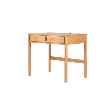 Bureau moderne et robuste en bois Copper Grove Rivne pour la maison, avec tiroirs et compartiments