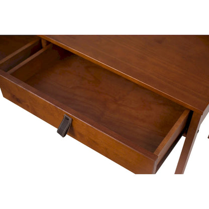 Bureau moderne et robuste en bois Copper Grove Rivne pour la maison, avec tiroirs et compartiments