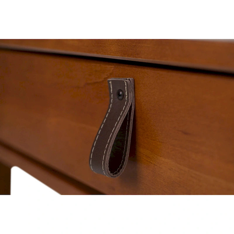 Bureau moderne et robuste en bois Copper Grove Rivne pour la maison, avec tiroirs et compartiments