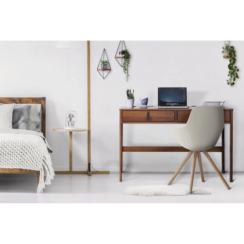 Bureau moderne et robuste en bois Copper Grove Rivne pour la maison, avec tiroirs et compartiments