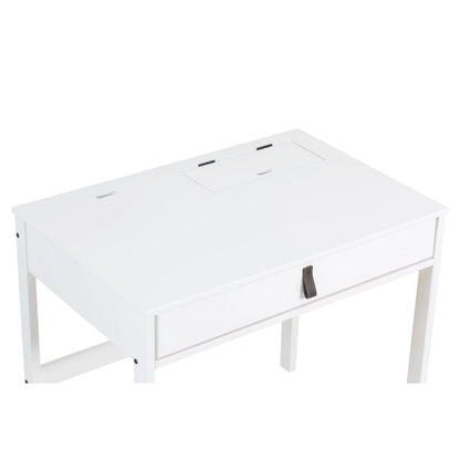 Bureau moderne et robuste en bois Copper Grove Rivne pour la maison, avec tiroirs et compartiments