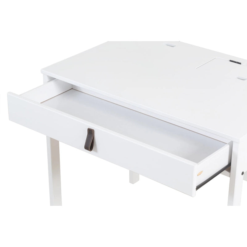 Bureau moderne et robuste en bois Copper Grove Rivne pour la maison, avec tiroirs et compartiments