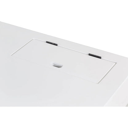 Bureau moderne et robuste en bois Copper Grove Rivne pour la maison, avec tiroirs et compartiments