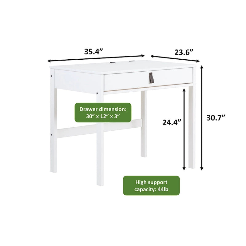 Bureau moderne et robuste en bois Copper Grove Rivne pour la maison, avec tiroirs et compartiments