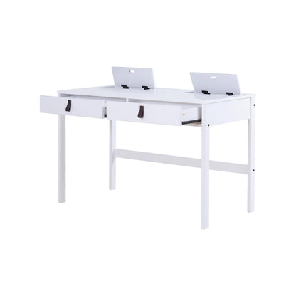 Bureau moderne et robuste en bois Copper Grove Rivne pour la maison, avec tiroirs et compartiments