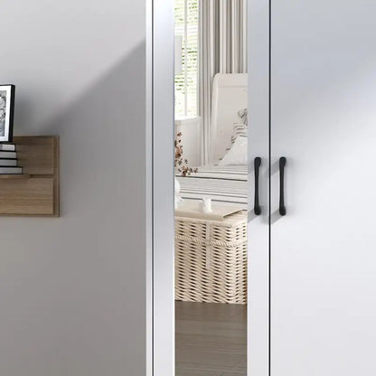 Armoire-penderie avec miroir et tringle à vêtements extensible, gain de place
