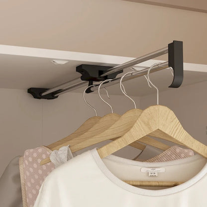 Armoire-penderie avec miroir et tringle à vêtements extensible, gain de place