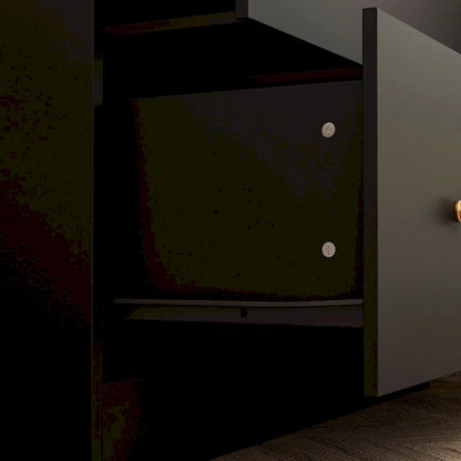 Armoire-penderie avec miroir et tringle à vêtements extensible, gain de place