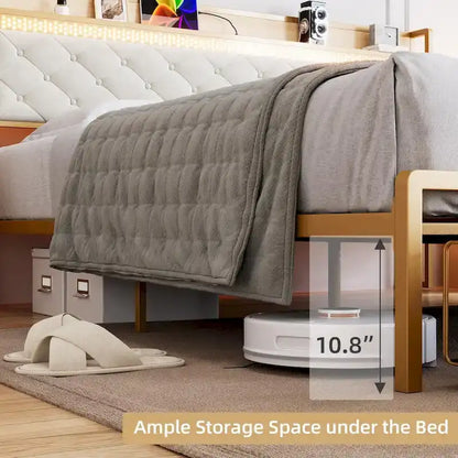 Cadre de lit avec tête de lit de rangement et 2 tiroirs