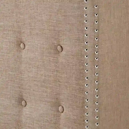 Lit plateforme Melina en lin capitonné avec dossier à oreilles par iNSPIRE Q Bold