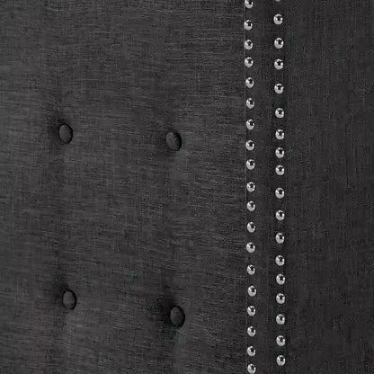 Lit plateforme Melina en lin capitonné avec dossier à oreilles par iNSPIRE Q Bold