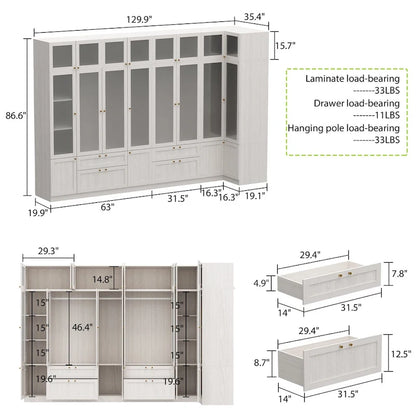 Armoire modulaire moderne à portes vitrées : solution de rangement.