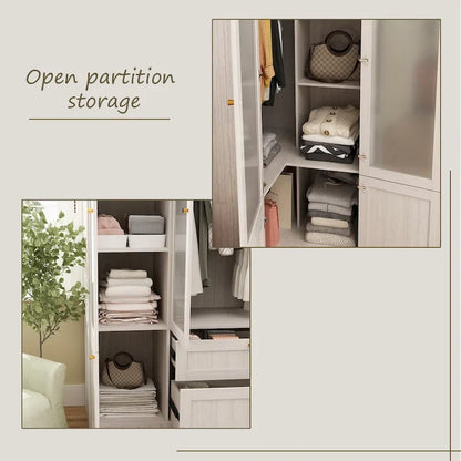 Armoire modulaire moderne à portes vitrées : solution de rangement.