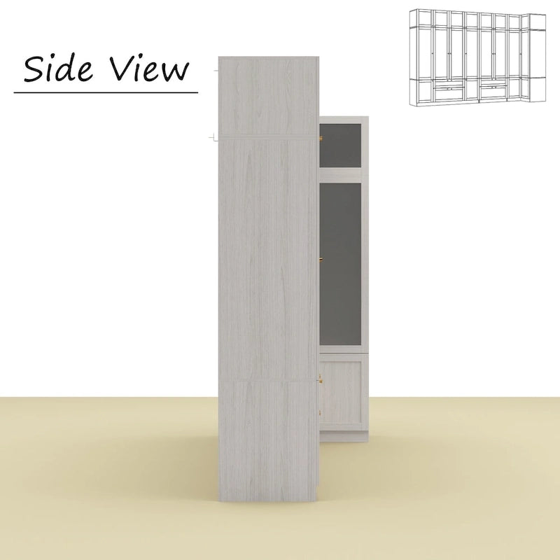 Armoire modulaire moderne à portes vitrées : solution de rangement.