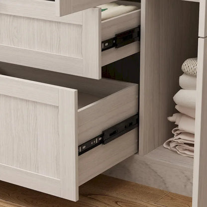 Armoire modulaire moderne à portes vitrées : solution de rangement.