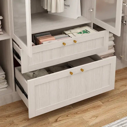 Armoire modulaire moderne à portes vitrées : solution de rangement.