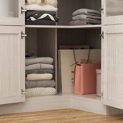 Armoire modulaire moderne à portes vitrées : solution de rangement.