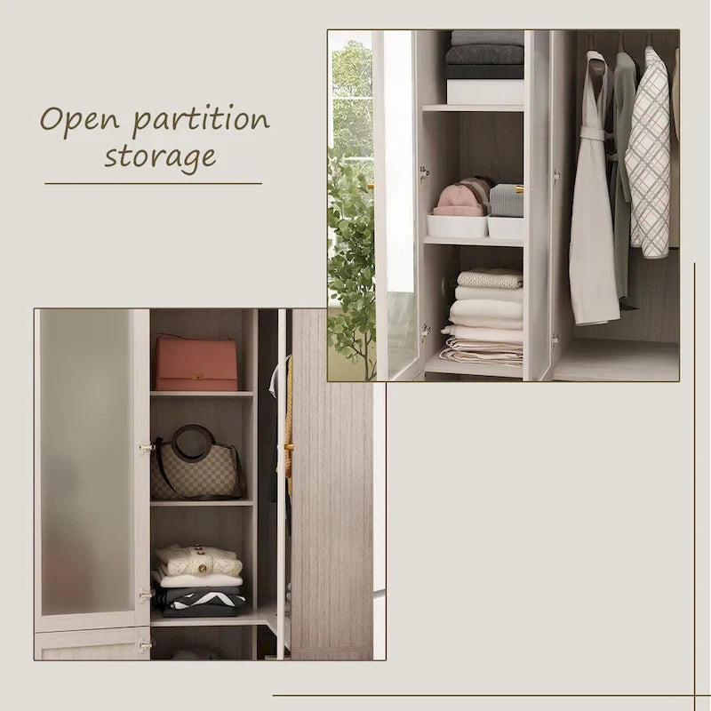 Armoire modulaire moderne à portes vitrées : solution de rangement.