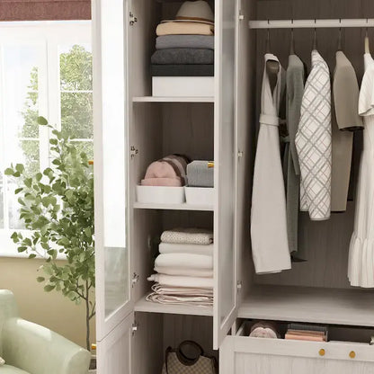 Armoire modulaire moderne à portes vitrées : solution de rangement.