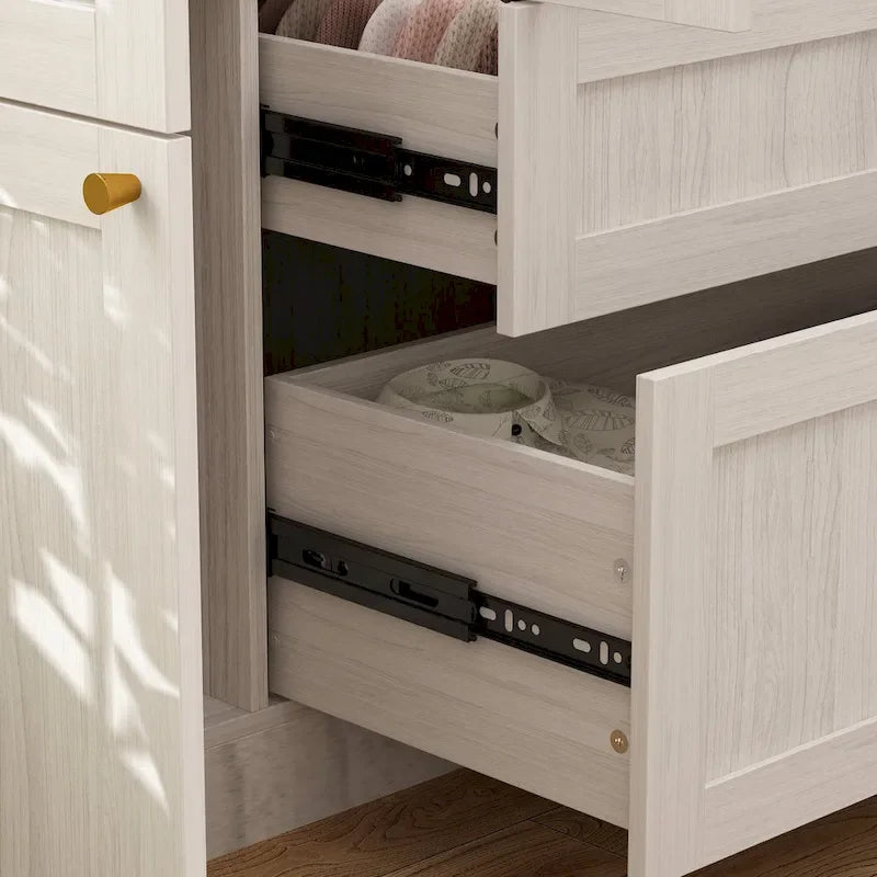 Armoire modulaire moderne à portes vitrées : solution de rangement.