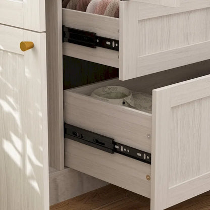 Armoire modulaire moderne à portes vitrées : solution de rangement.