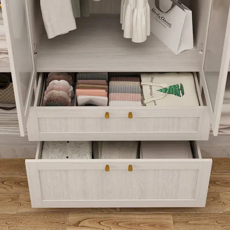 Armoire modulaire moderne à portes vitrées : solution de rangement.