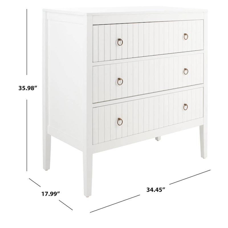 Commode 3 tiroirs SAFAVIEH Susana blanche