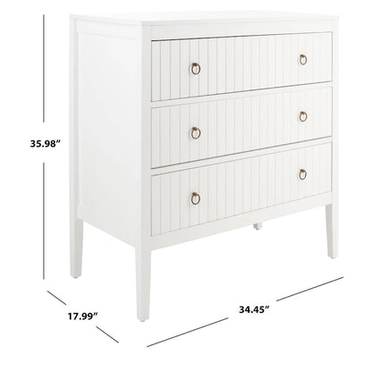 Commode 3 tiroirs SAFAVIEH Susana blanche