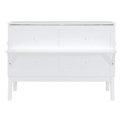 Lit escamotable Queen Size avec port USB et étagères amovibles de chaque côté, gris