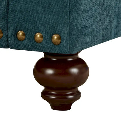 Canapé moderne pour salon, canapé d'angle en chenille verte de 82 pouces, canapé deux places avec pieds marron, canapé rembourré pour salon