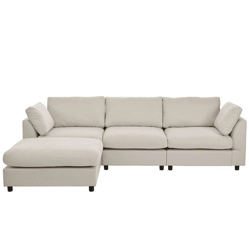Canapé d'angle convertible en tissu U_STYLE, canapé en L avec méridienne réversible