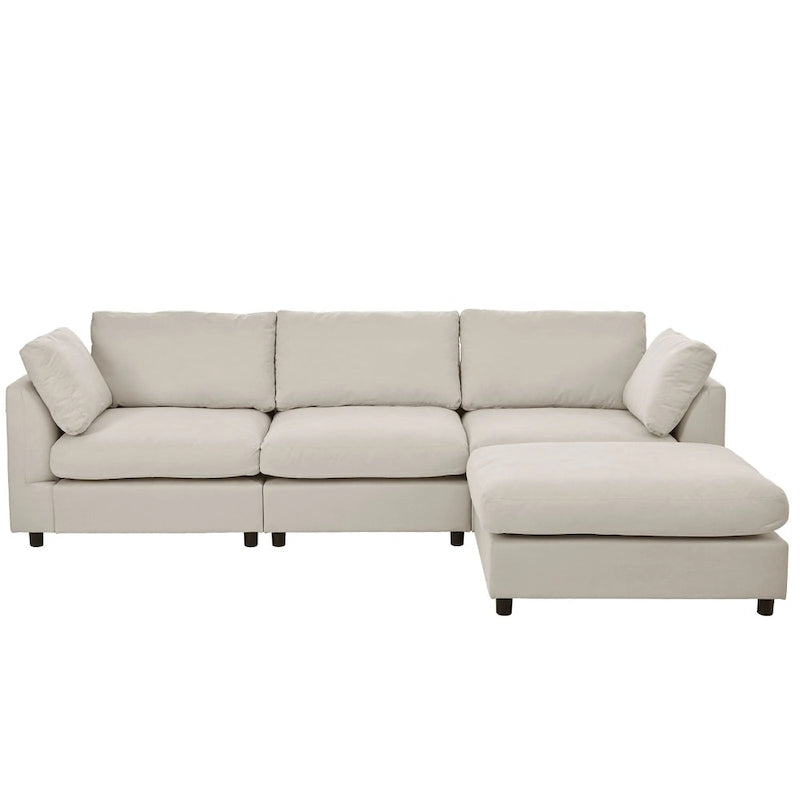 Canapé d'angle convertible en tissu U_STYLE, canapé en L avec méridienne réversible