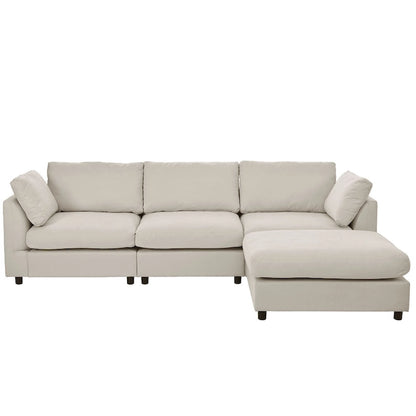 Canapé d'angle convertible en tissu U_STYLE, canapé en L avec méridienne réversible