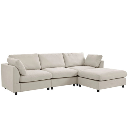 Canapé d'angle convertible en tissu U_STYLE, canapé en L avec méridienne réversible