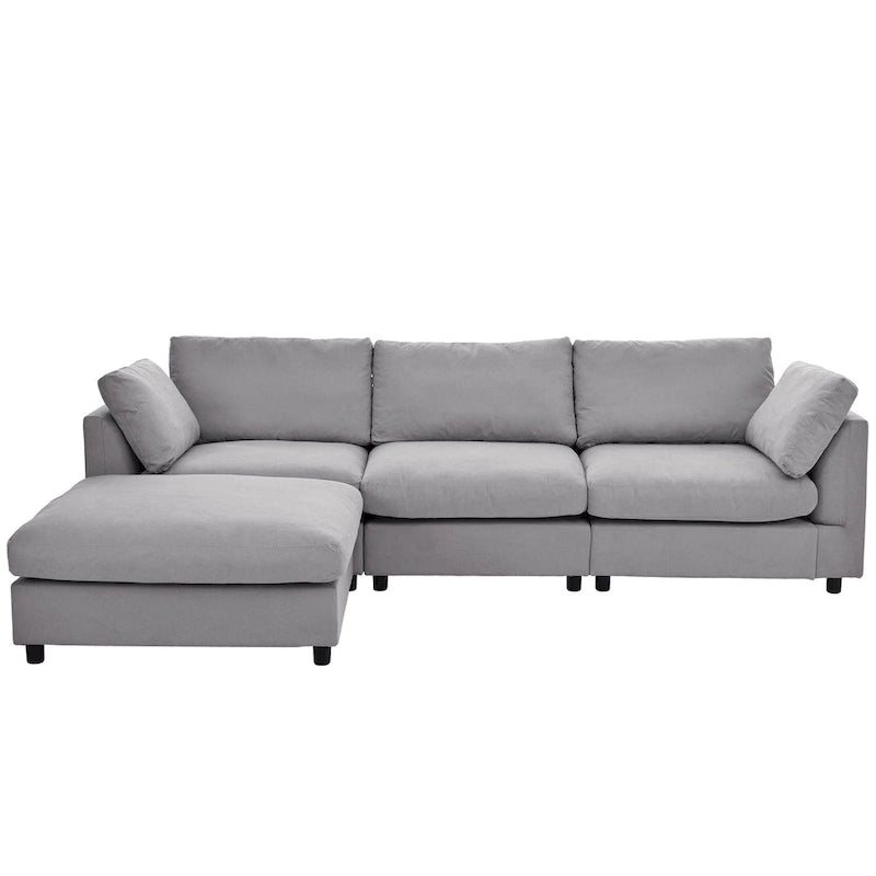Canapé d'angle convertible en tissu U_STYLE, canapé en L avec méridienne réversible