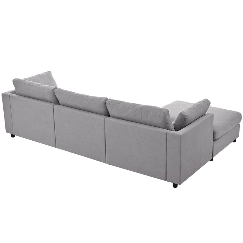 Canapé d'angle convertible en tissu U_STYLE, canapé en L avec méridienne réversible