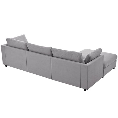Canapé d'angle convertible en tissu U_STYLE, canapé en L avec méridienne réversible