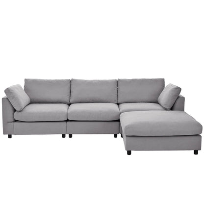 Canapé d'angle convertible en tissu U_STYLE, canapé en L avec méridienne réversible