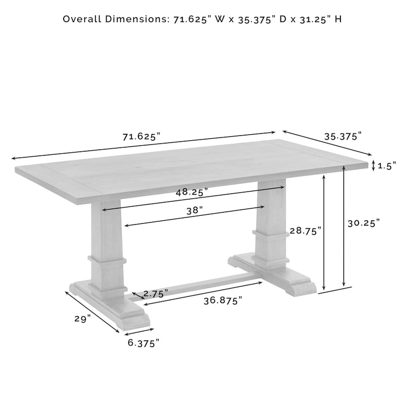 Ensemble de salle à manger rustique Crosley Joanna 9 pièces